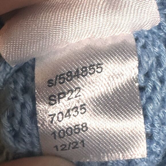Loft Fuzzy Chunky Blue V-Neck Button Front Cardigan Sweater Size Medium 📦 - Picture 6 of 9